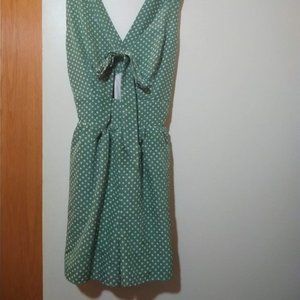 Urban Outfitters Green Polka Dot Romper
